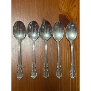 1847 Rogers Bros Reflection Silverplate Teaspoons Set of 5 Vintage IS Flatware‎
